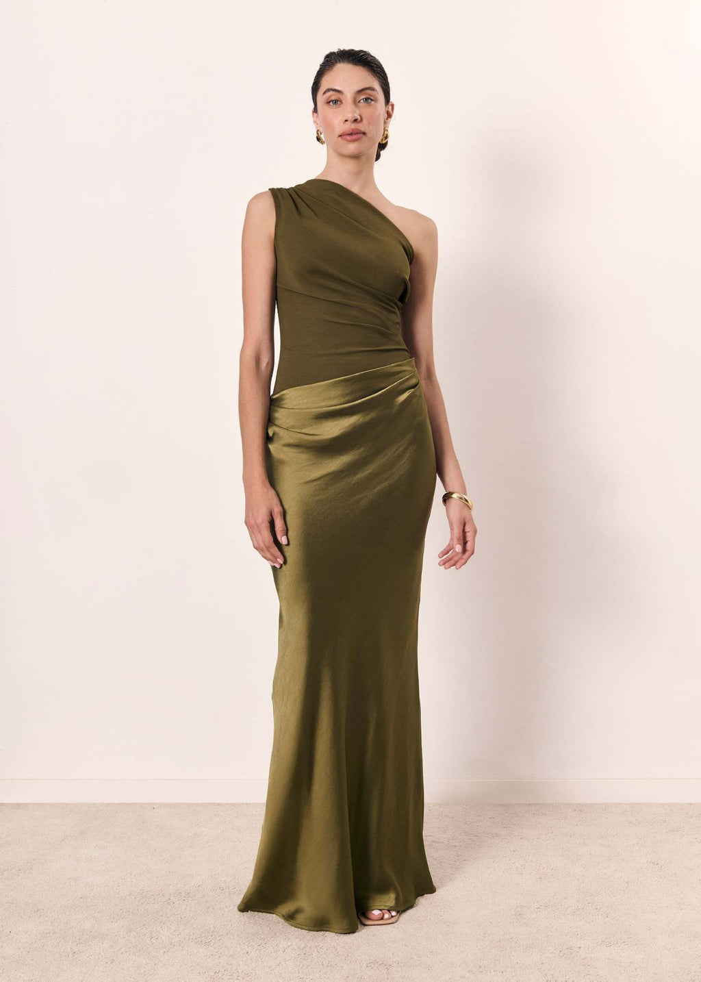Women's Maxi Dress | One Shoulder Ruched Evening Gown