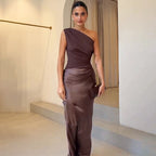 Women's Maxi Dress | One Shoulder Ruched Evening Gown