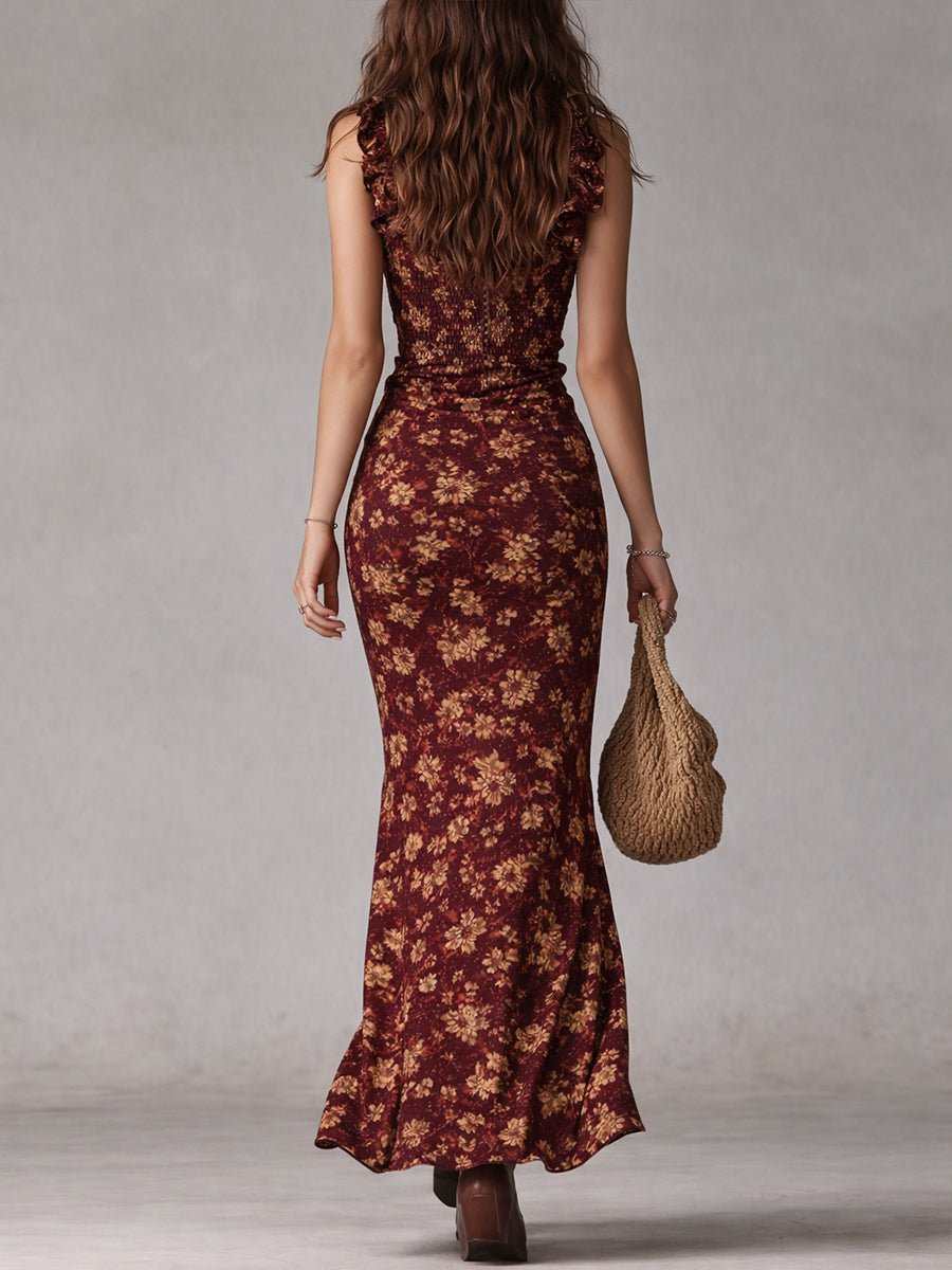Women's Maxi Dress | Ruffle Strap Boho Style