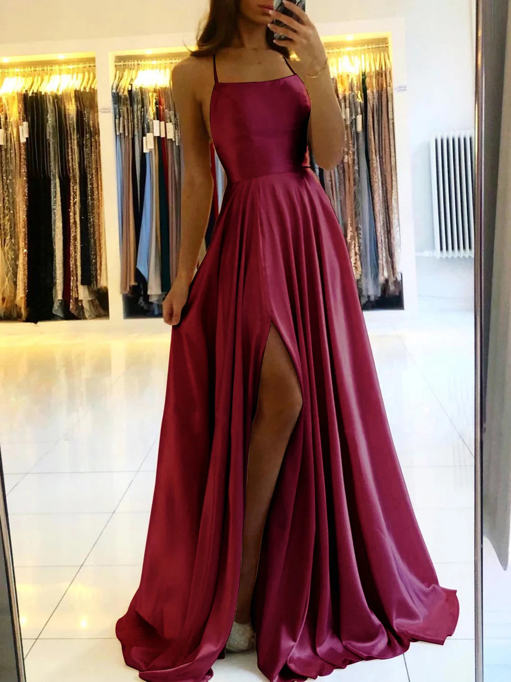 Women's Maxi Dress | Spaghetti Strap Backless & Formal Evening Gown