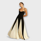 Women's Maxi Sundress | Elegant Contrast & Sweetheart Neckline