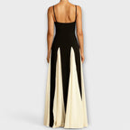Women's Maxi Sundress | Elegant Contrast & Sweetheart Neckline