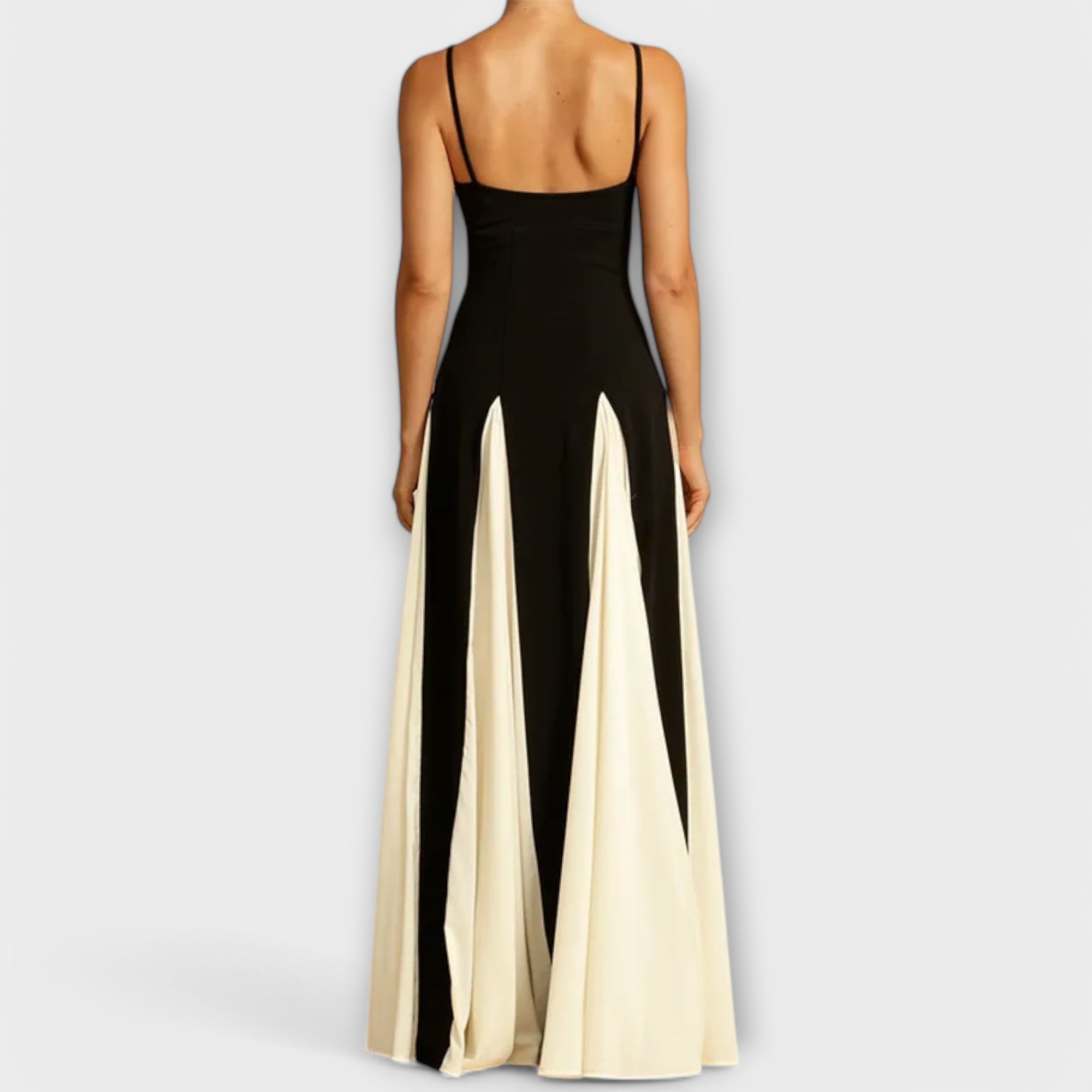 Women's Maxi Sundress | Elegant Contrast & Sweetheart Neckline