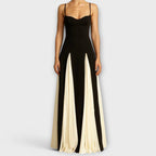 Women's Maxi Sundress | Elegant Contrast & Sweetheart Neckline
