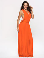Women's Maxi Wrap Dress | Convertible Multiway Deep V-Neck Gown