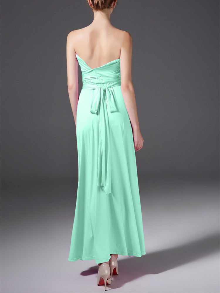 Women's Maxi Wrap Dress | Convertible Multiway Deep V-Neck Gown