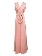 Women's Maxi Wrap Dress | Convertible Multiway Deep V-Neck Gown