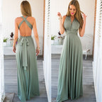 Women's Maxi Wrap Dress | Convertible Multiway Deep V-Neck Gown