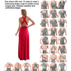 Women's Maxi Wrap Dress | Convertible Multiway Deep V-Neck Gown