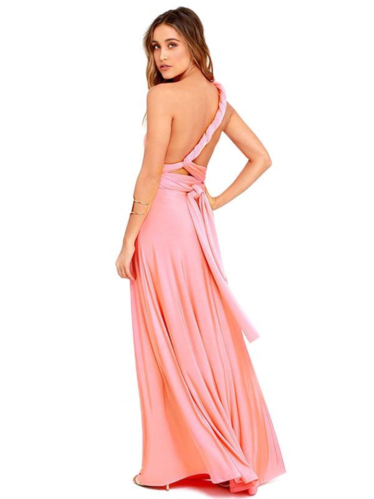 Women's Maxi Wrap Dress | Convertible Multiway Deep V-Neck Gown