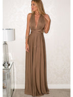 Women's Maxi Wrap Dress | Convertible Multiway Deep V-Neck Gown