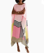 Women's Midi Dress | Colour Block & Batwing Sleeves