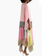 Women's Midi Dress | Colour Block & Batwing Sleeves