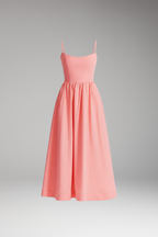 Women's Midi Dress | Elegant Spaghetti Strap & Full Skirt