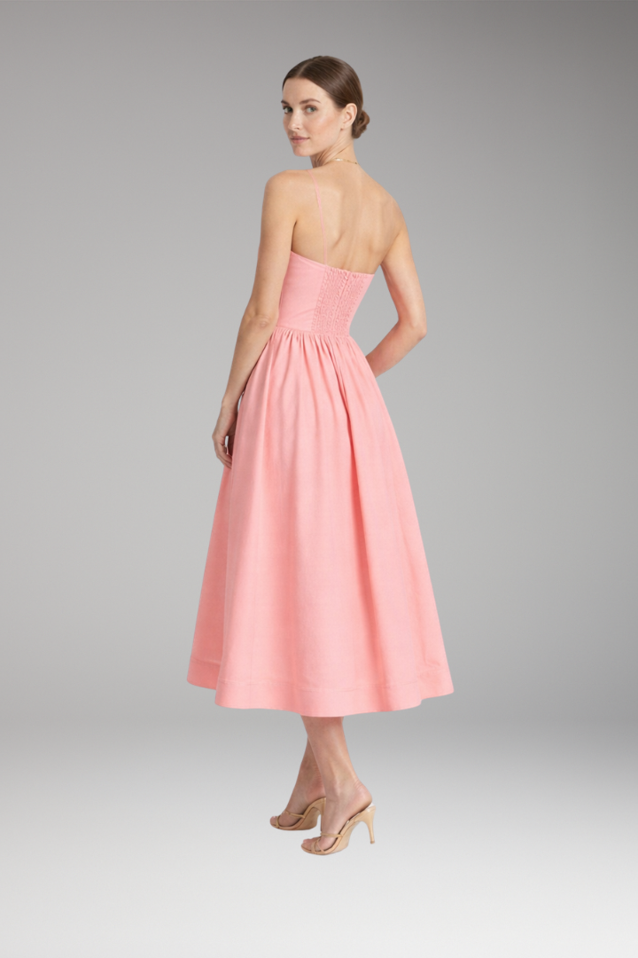 Women's Midi Dress | Elegant Spaghetti Strap & Full Skirt