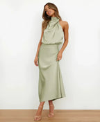 Women's Midi Dress | Halter Neck & Elegant Evening Wear