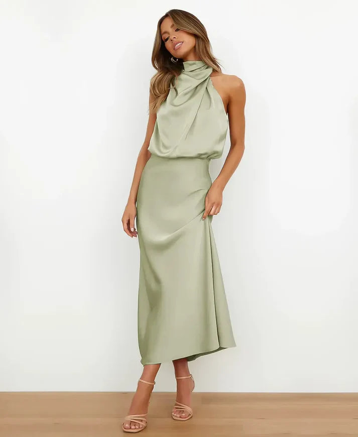 Women's Midi Dress | Halter Neck & Elegant Evening Wear