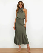 Women's Midi Dress | Halter Neck & Elegant Evening Wear