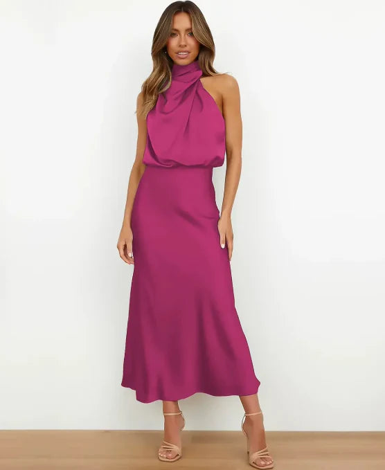 Women's Midi Dress | Halter Neck & Elegant Evening Wear