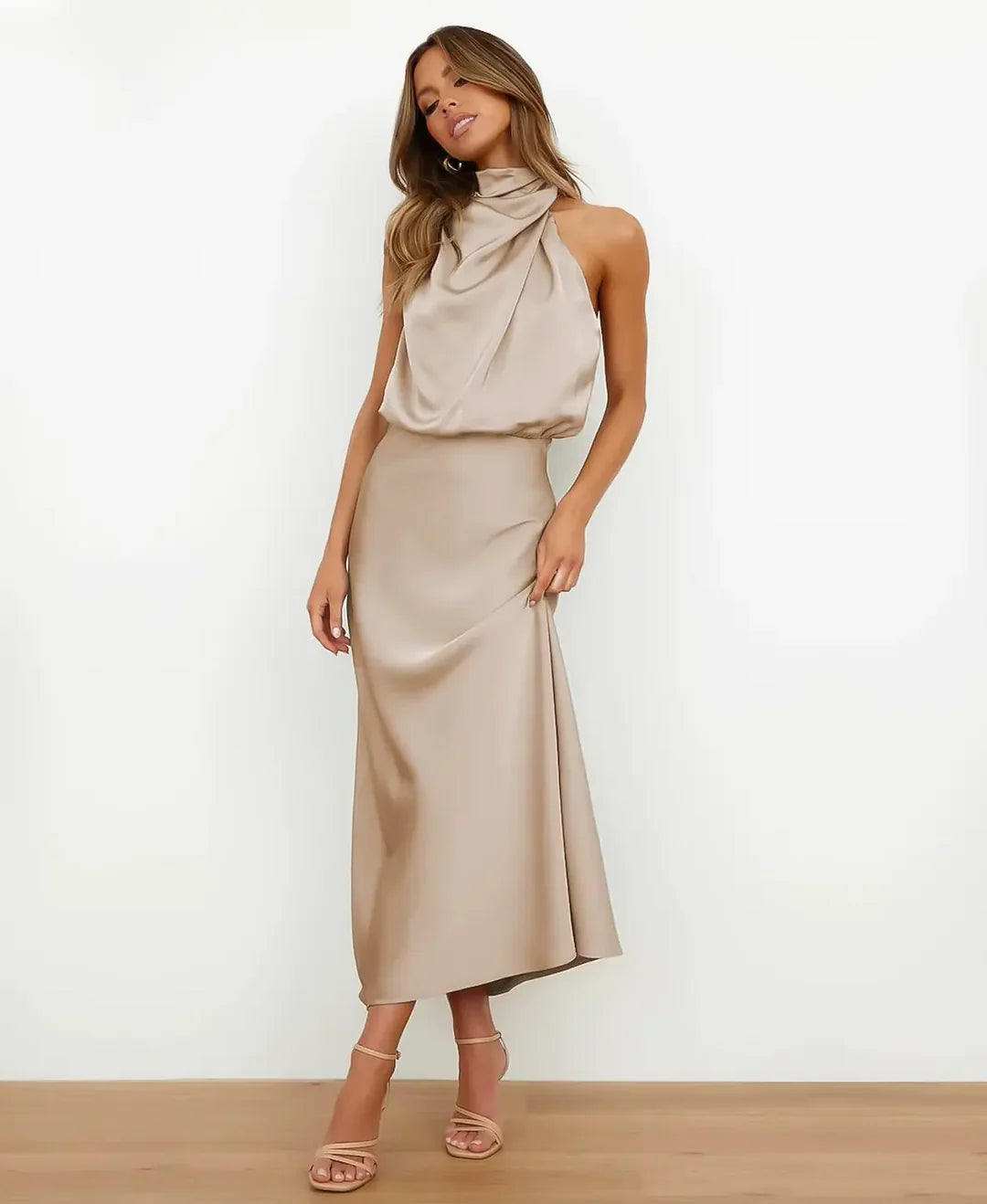 Women's Midi Dress | Halter Neck & Elegant Evening Wear