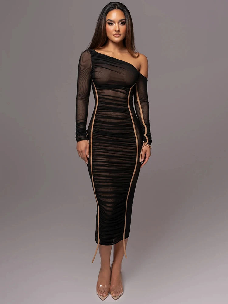 Women's Midi Dress | One Shoulder Bodycon & Figure-Flattering