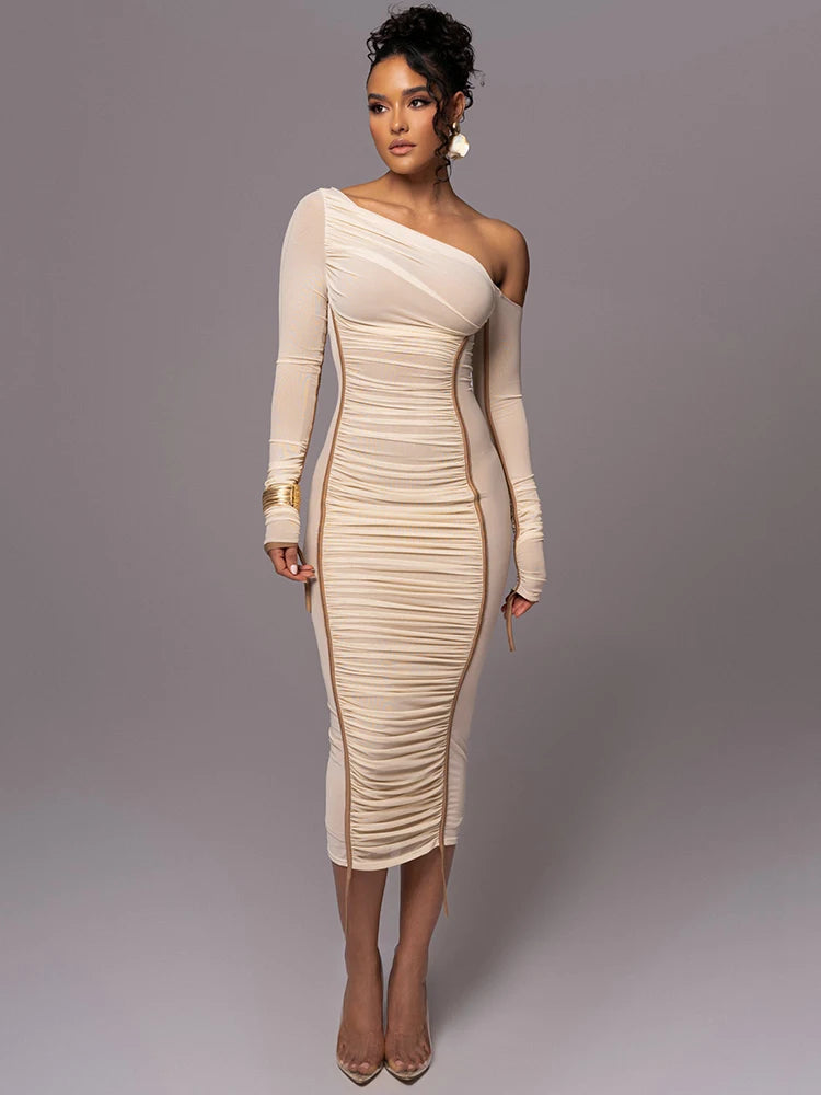 Women's Midi Dress | One Shoulder Bodycon & Figure-Flattering