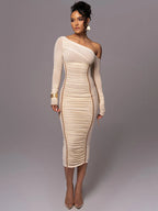 Women's Midi Dress | One Shoulder Bodycon & Figure-Flattering