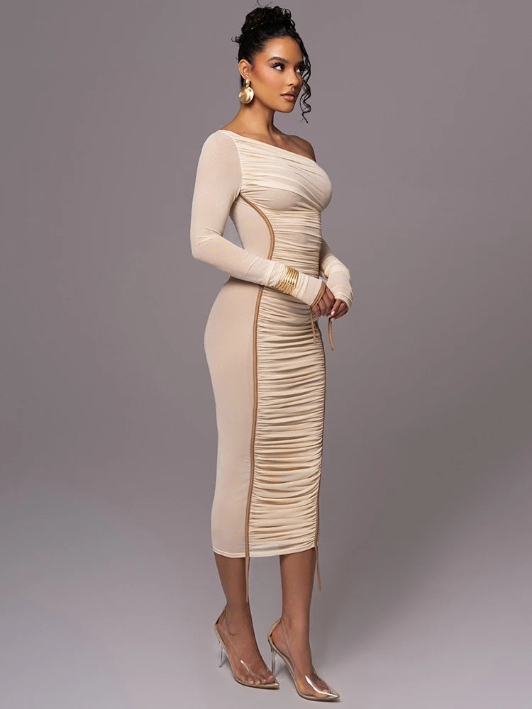 Women's Midi Dress | One Shoulder Bodycon & Figure-Flattering