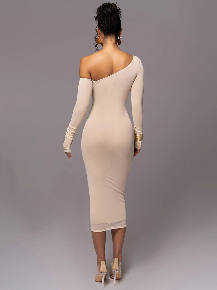 Women's Midi Dress | One Shoulder Bodycon & Figure-Flattering