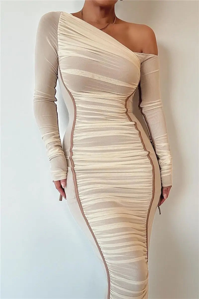 Women's Midi Dress | One Shoulder Bodycon & Figure-Flattering
