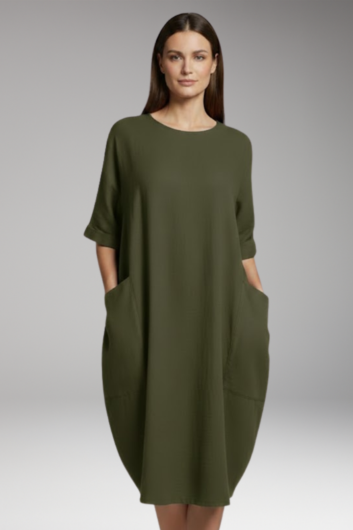 Women's Midi Dress | Oversized Fit with Pockets