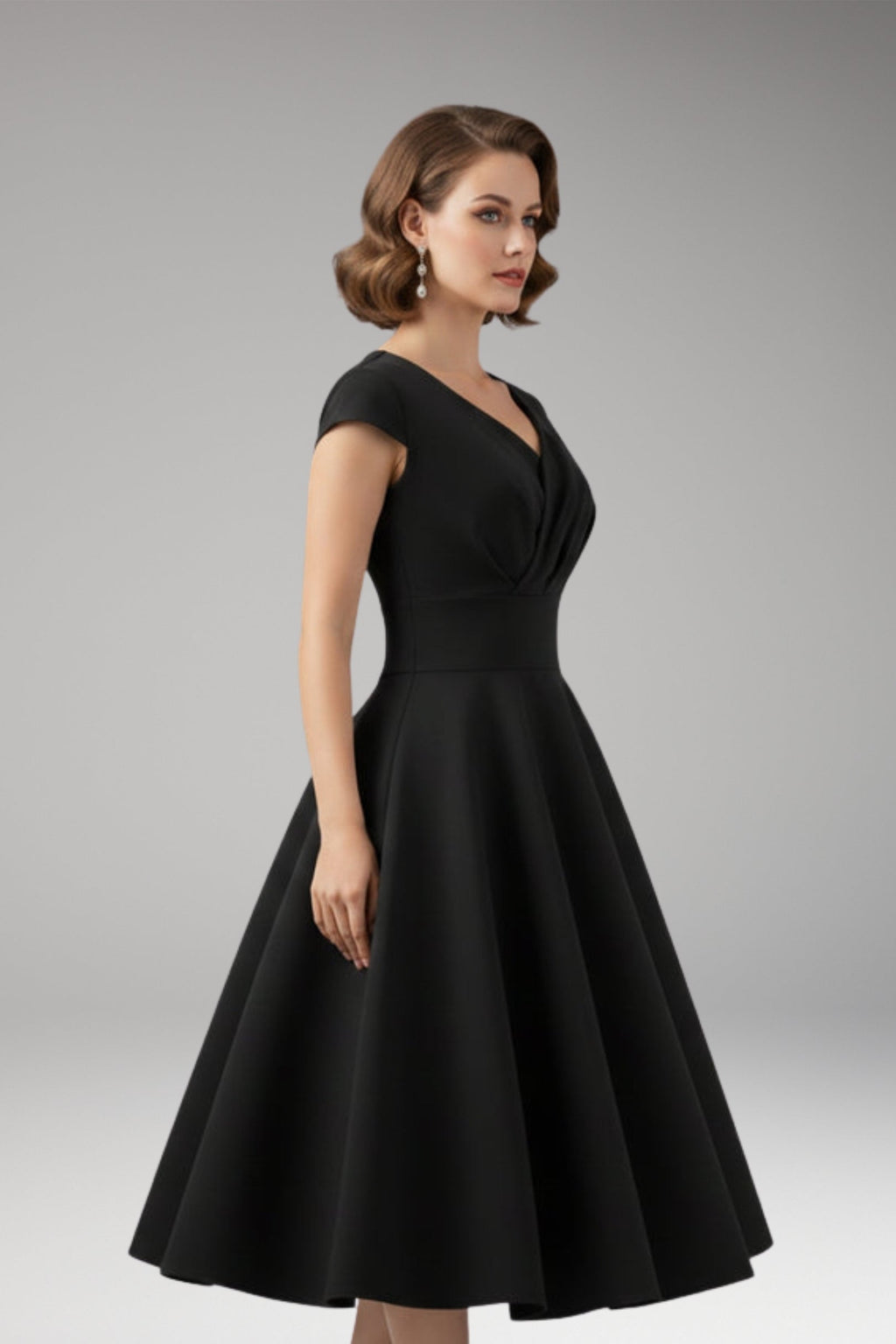 Women's Midi Dress | Sweetheart Neckline & Flared Skirt
