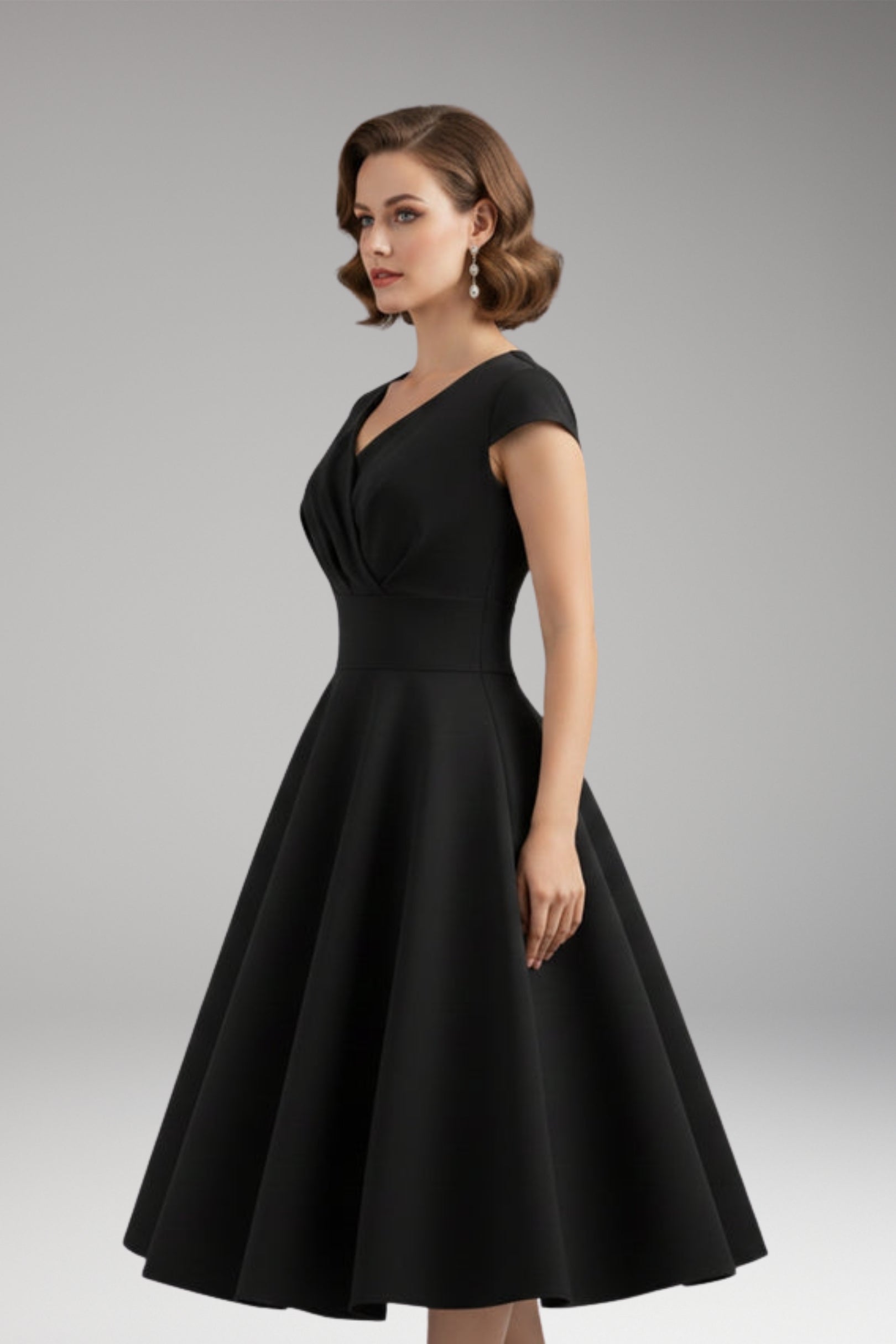 Women's Midi Dress | Sweetheart Neckline & Flared Skirt