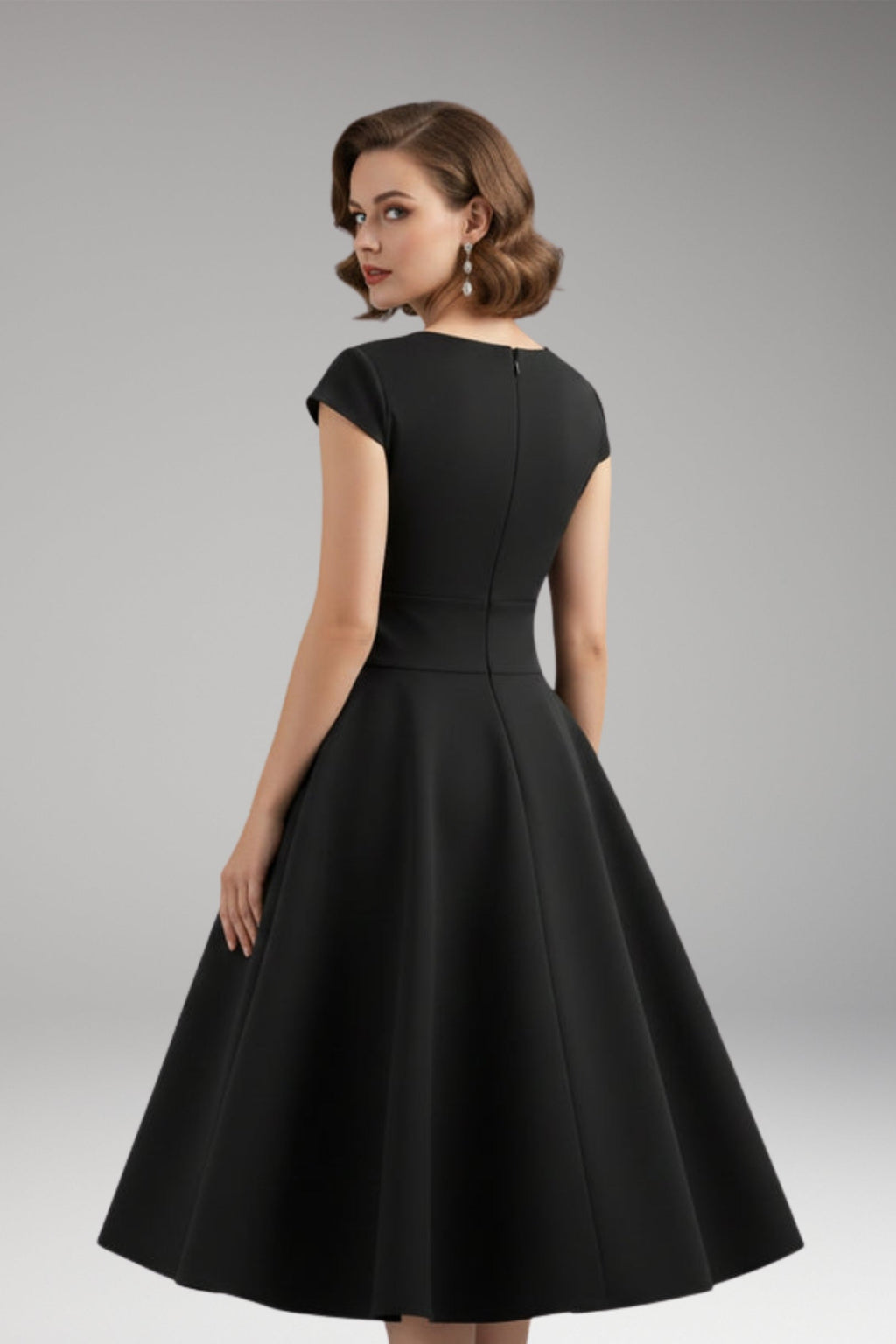 Women's Midi Dress | Sweetheart Neckline & Flared Skirt