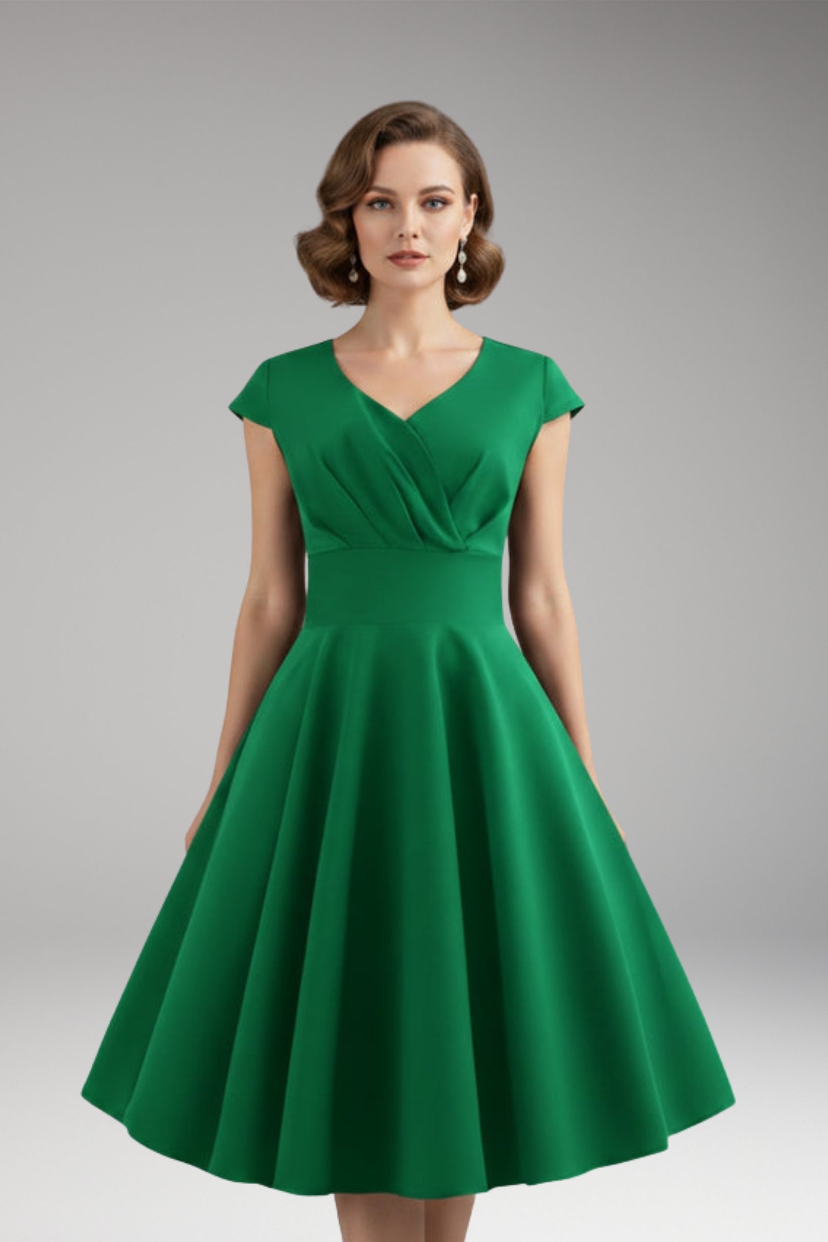 Women's Midi Dress | Sweetheart Neckline & Flared Skirt
