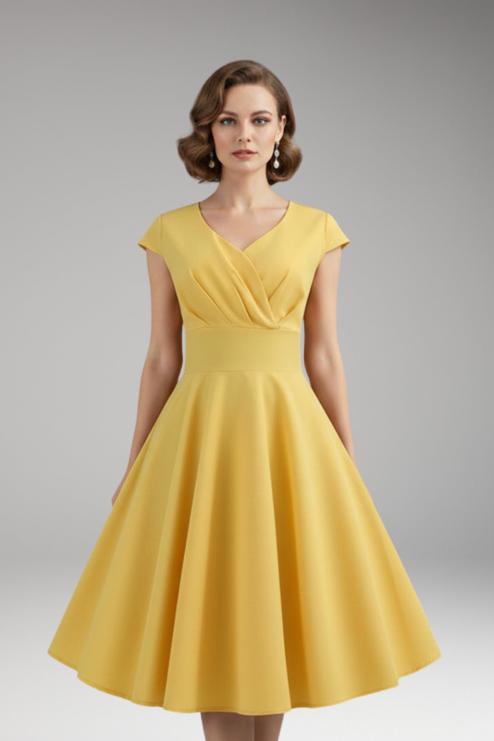 Women's Midi Dress | Sweetheart Neckline & Flared Skirt