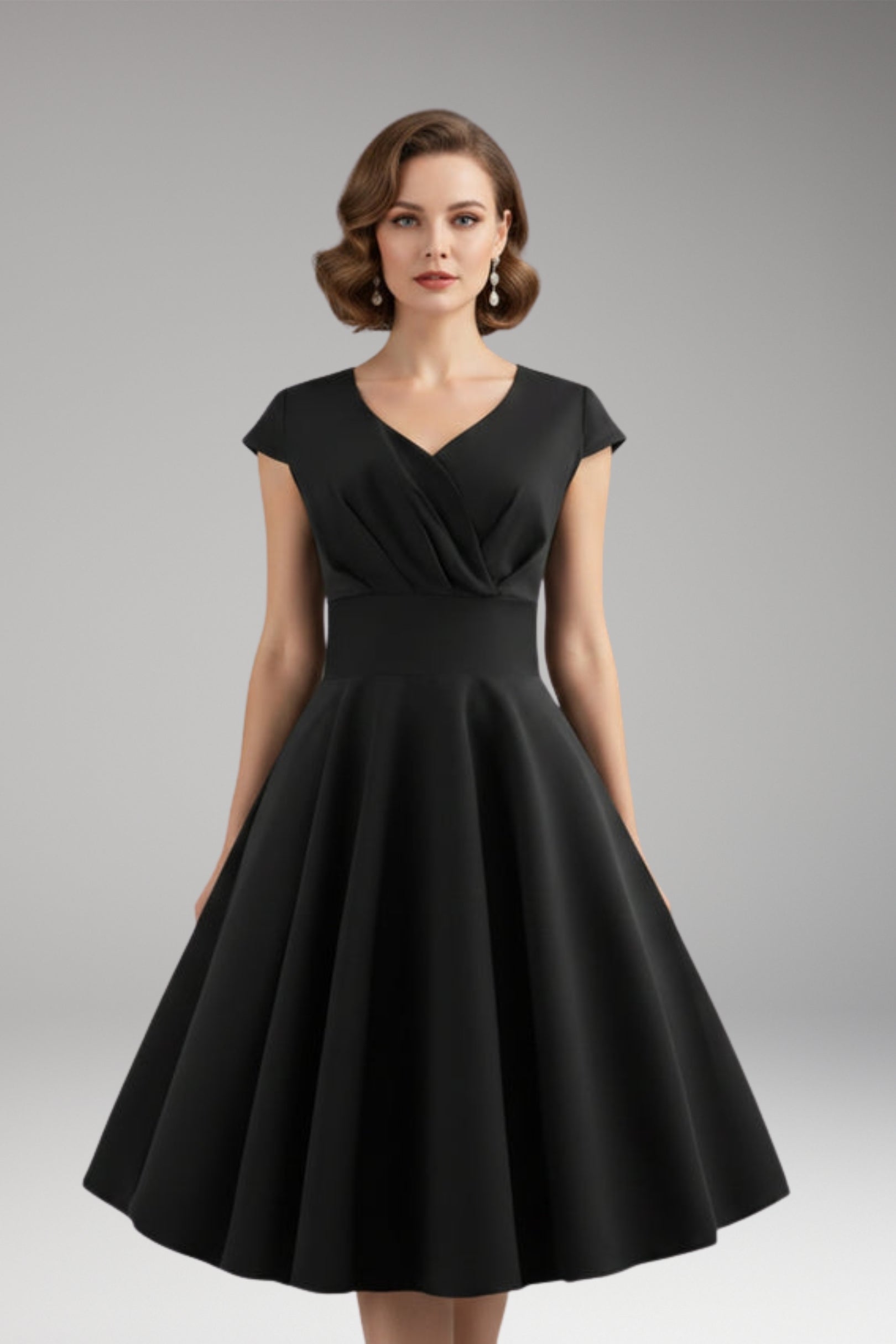 Women's Midi Dress | Sweetheart Neckline & Flared Skirt