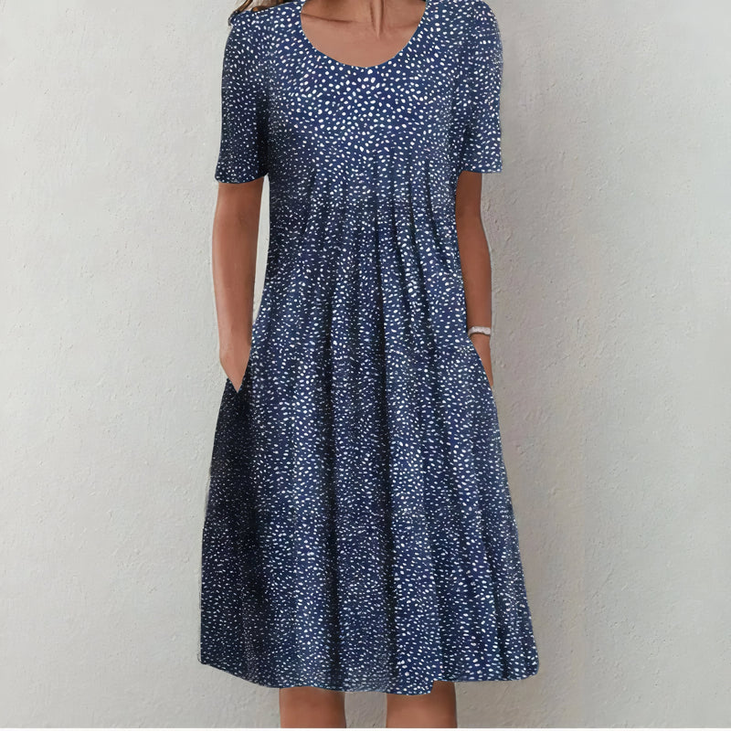 Women's Midi Dress | Wildflower Print & Pleated Bodice