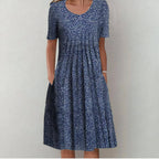 Women's Midi Dress | Wildflower Print & Pleated Bodice