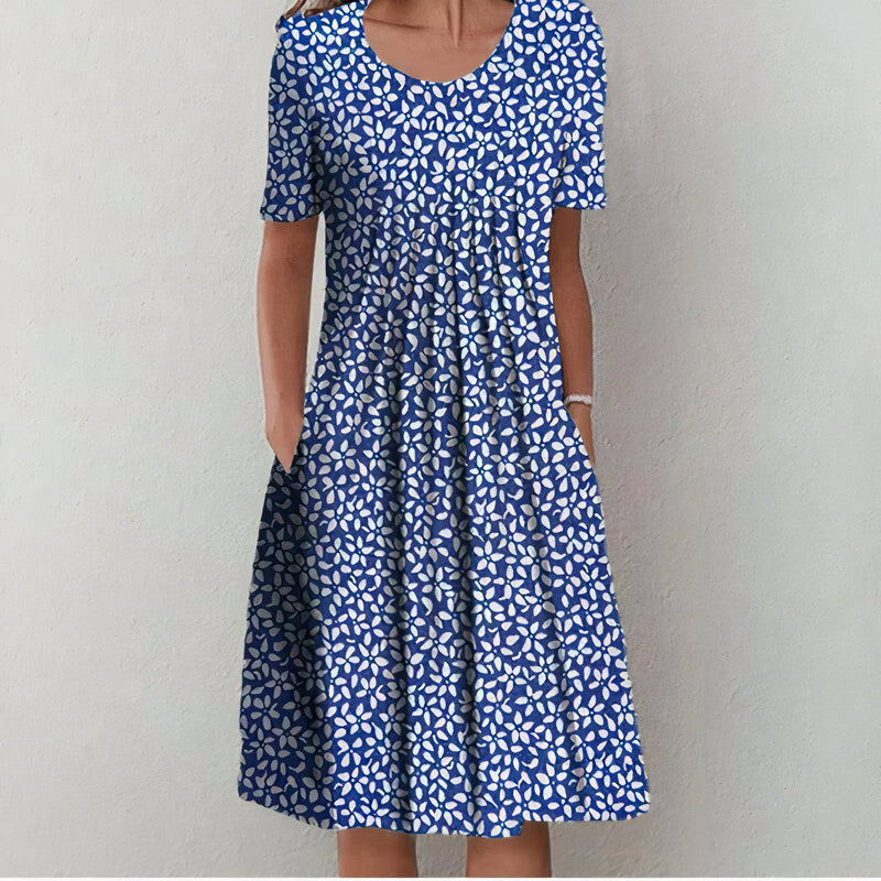 Women's Midi Dress | Wildflower Print & Pleated Bodice