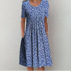 Women's Midi Dress | Wildflower Print & Pleated Bodice