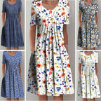 Women's Midi Dress | Wildflower Print & Pleated Bodice