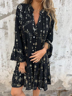 Women's Mini Dress | Bell Sleeve Boho Style