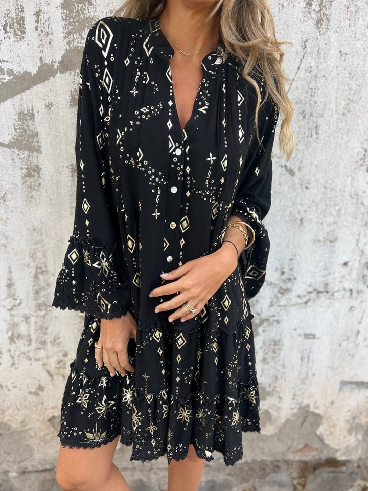 Women's Mini Dress | Bell Sleeve Boho Style