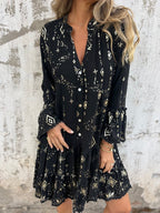 Women's Mini Dress | Bell Sleeve Boho Style