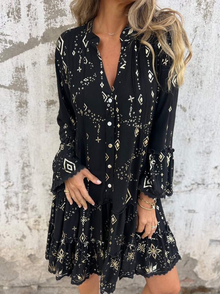 Women's Mini Dress | Bell Sleeve Boho Style