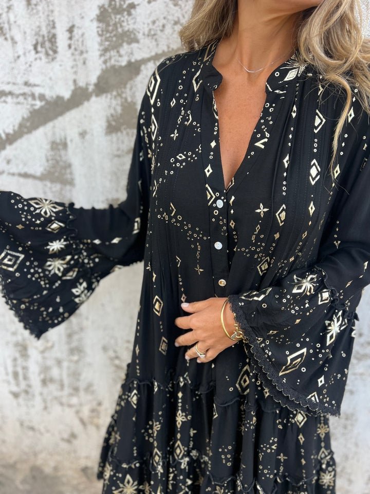 Women's Mini Dress | Bell Sleeve Boho Style