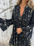 Women's Mini Dress | Bell Sleeve Boho Style