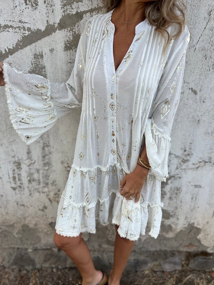 Women's Mini Dress | Bell Sleeve Boho Style