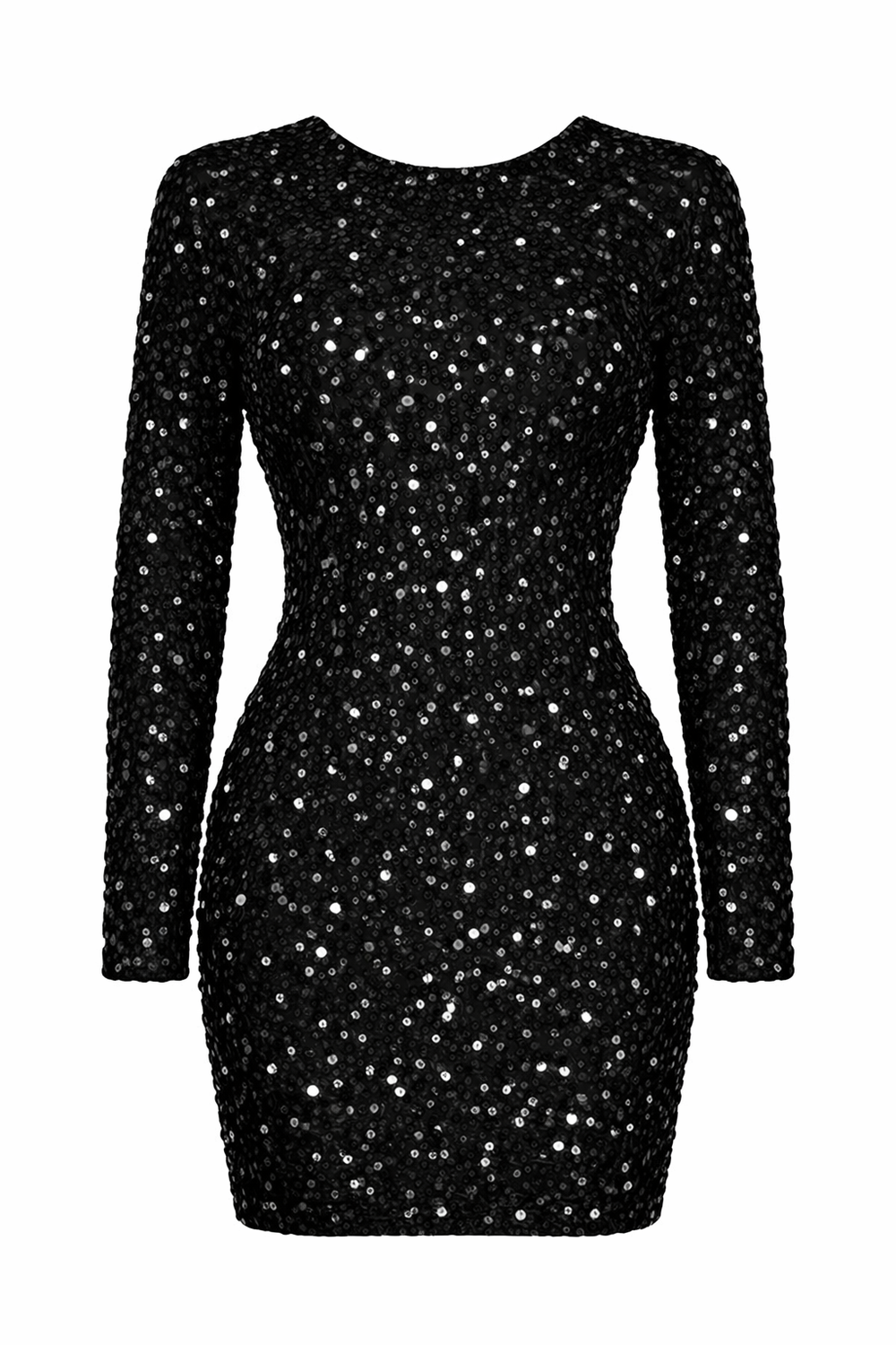 Women's Mini Dress | Sequin Shimmer Long Sleeve & Backless